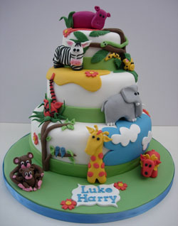 Animal Christening Cake